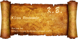 Kiss Bodomér névjegykártya